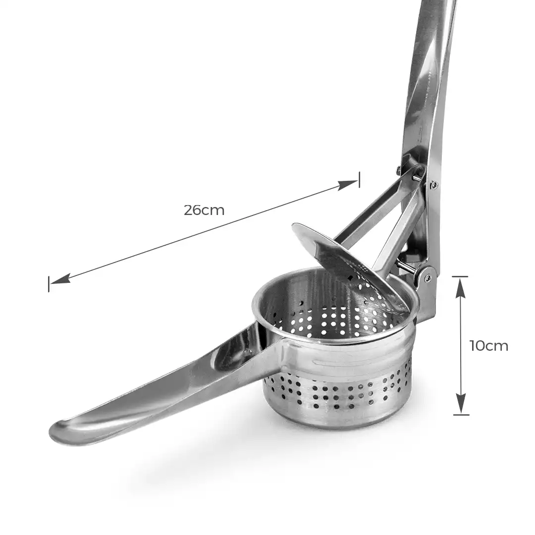 ESPREMEDOR DE BATATA E FRUTAS MANUAL EM INOX – 26CM