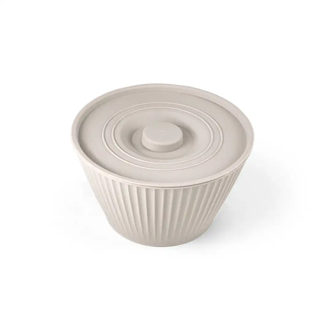 TIGELA COM TAMPA EM POLIPROPENO CINZA CLARO 15CM