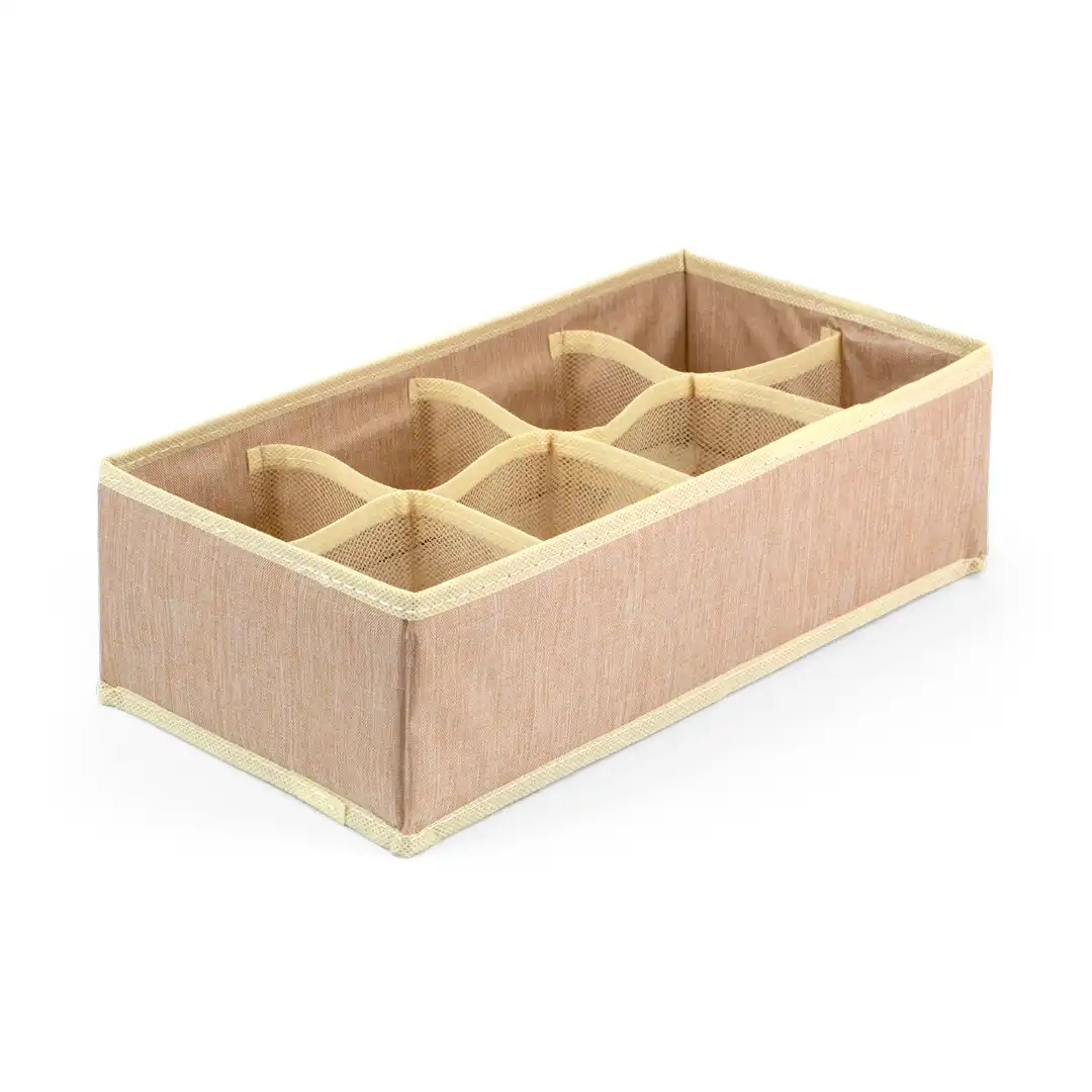 ORGANIZADOR DE GAVETAS COM 8 DIVISÓRIAS EM TECIDO – 32×17×10 CM