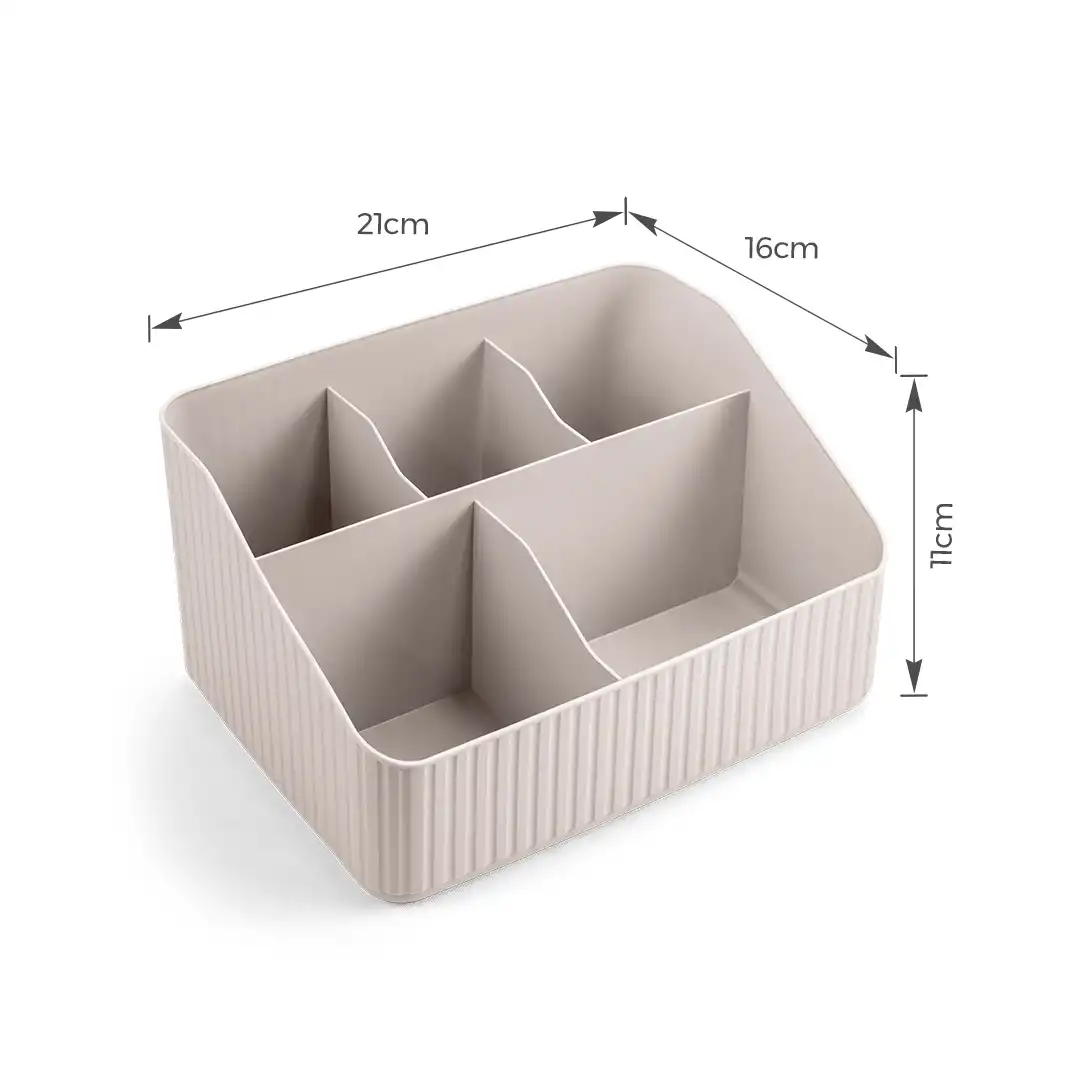 ORGANIZADOR MULTIUSO COM 5 DIVISÓRIAS EM POLIPROPENO CINZA CLARO 21CM