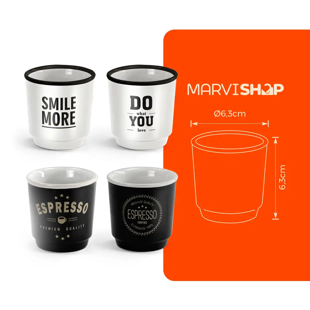 CANECA DE CERÂMICA PRETA 90ML