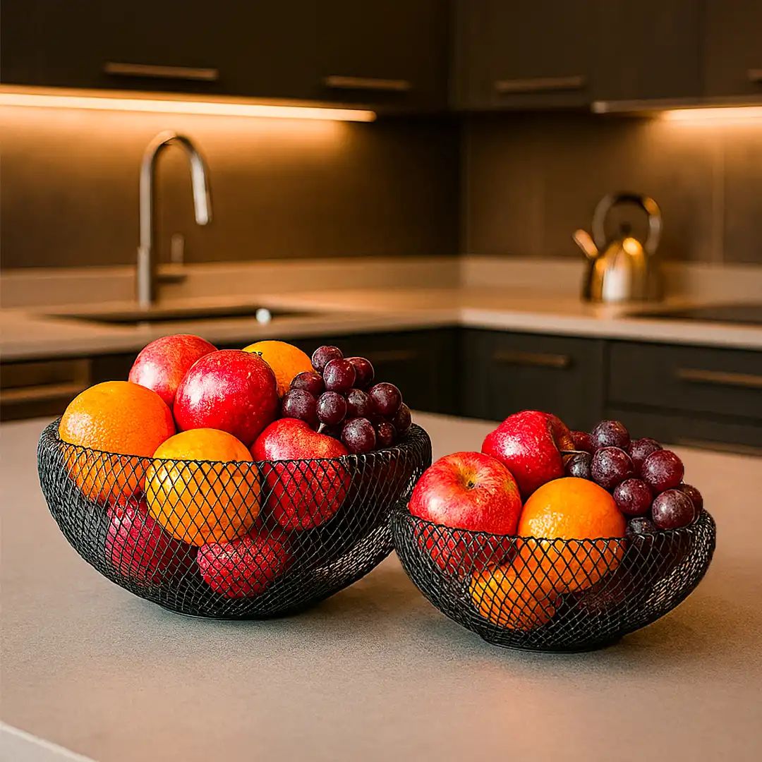 CENTRO DE MESA DECORATIVO EM AÇO ARAMADO PRETO 25CM






