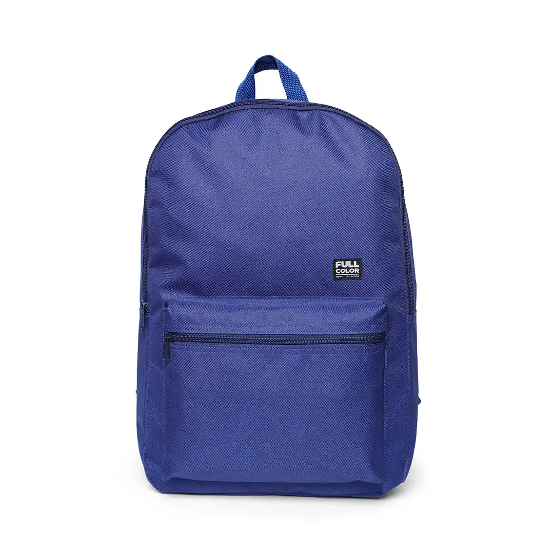 MOCHILA ESCOLAR SIMPLES EM POLIÉSTER AZUL 2 BOLSOS 45CM X 30CM 