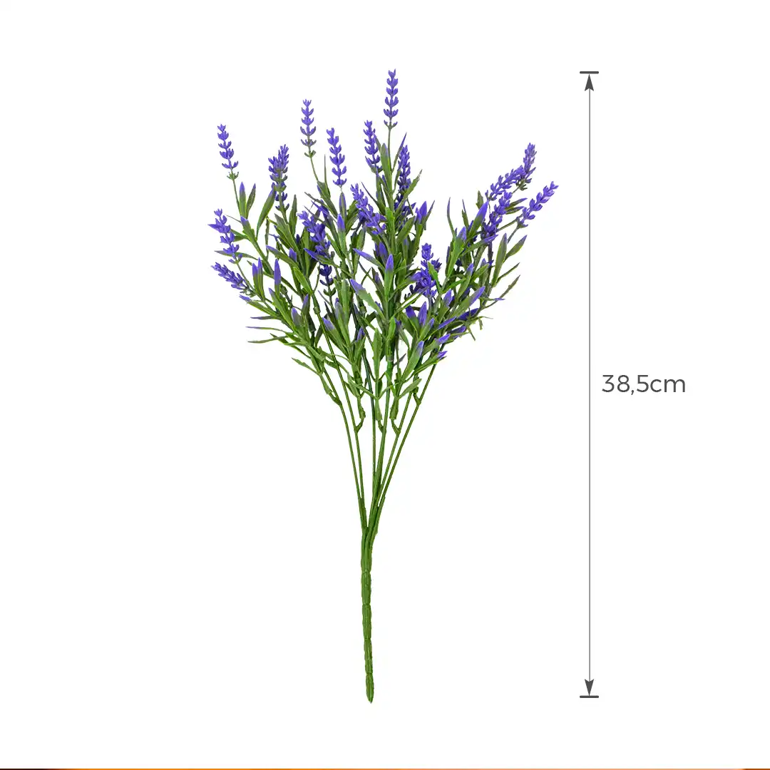 HASTE VERDE DECORATIVA COM PONTAS ROXAS 38,5CM