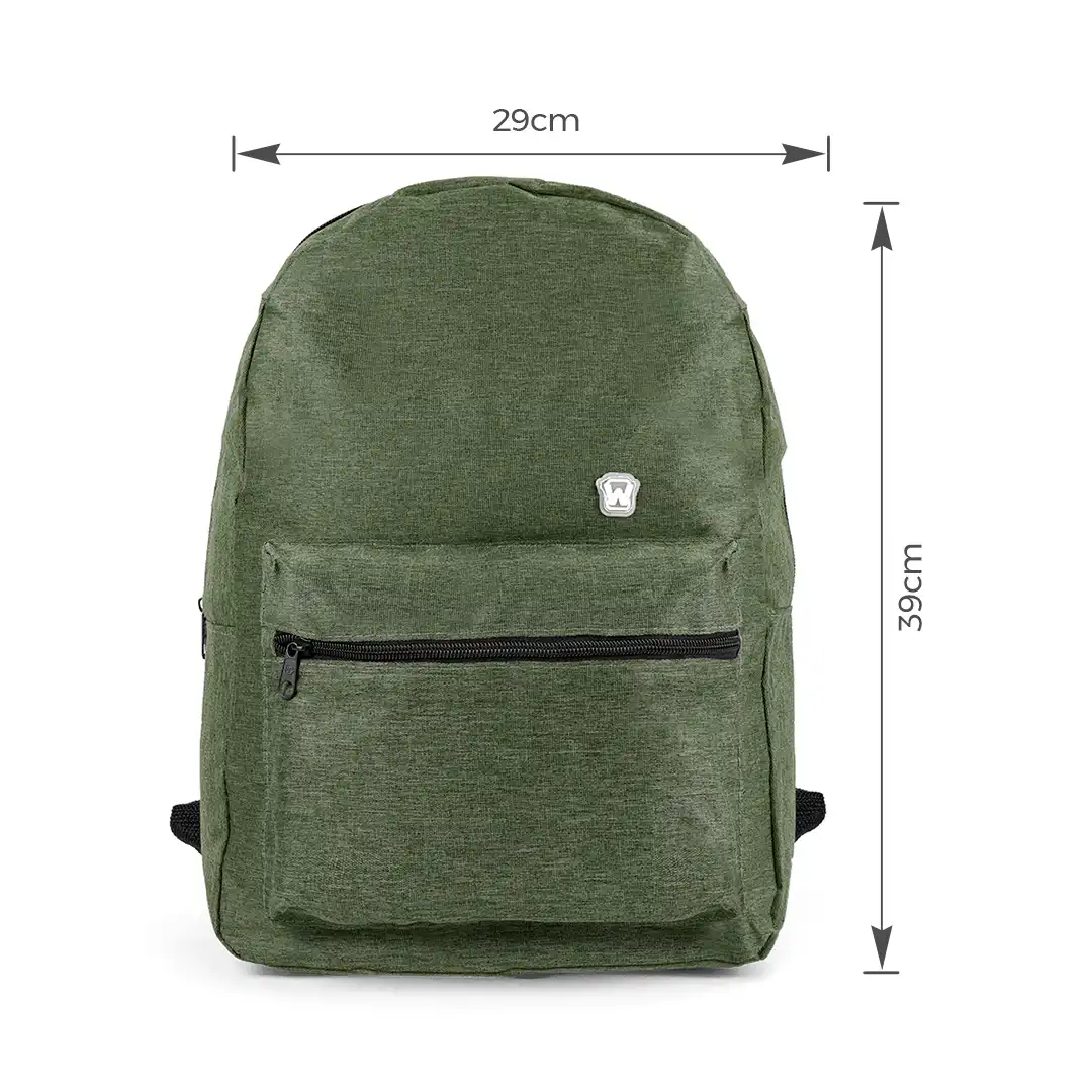 MOCHILA ESCOLAR EM POLIÉSTER 2 BOLSOS 39X29CM VERDE