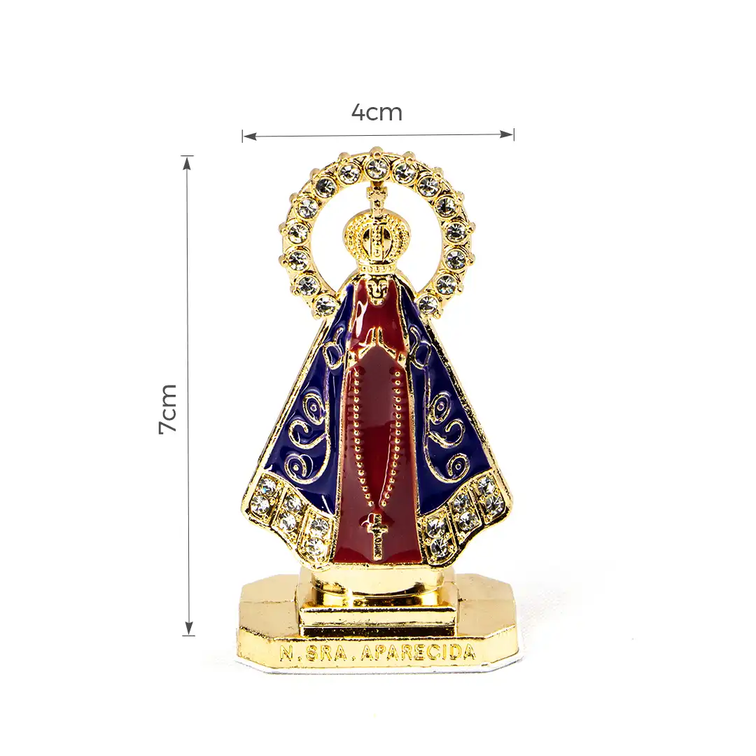 IMAGEM NOSSA SENHORA APARECIDA DOURADA ADESIVA EM FERRO – KIT 12 UNIDADES