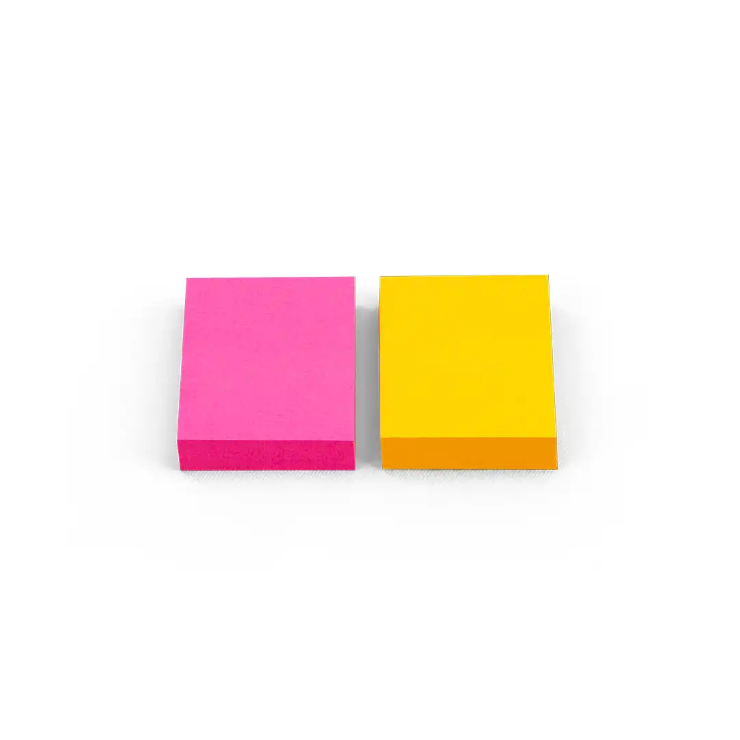 BLOCOS DE NOTAS ADESIVAS COLORIDAS 3x5CM – KIT 2 CORES