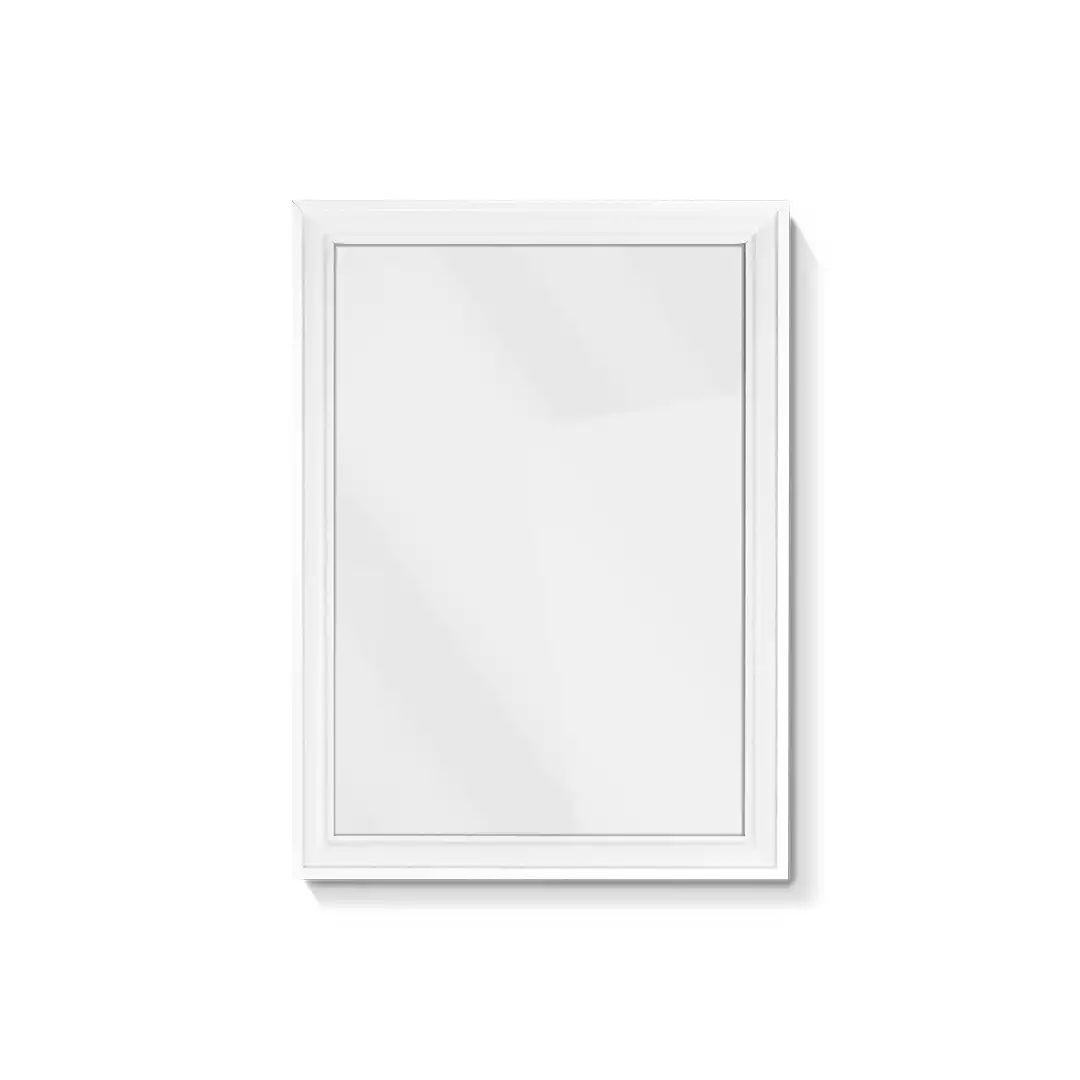 PORTA-RETRATO DECORATIVO A4 EM MDF BRANCO COM PROTEÇÃO EM PLÁSTICO