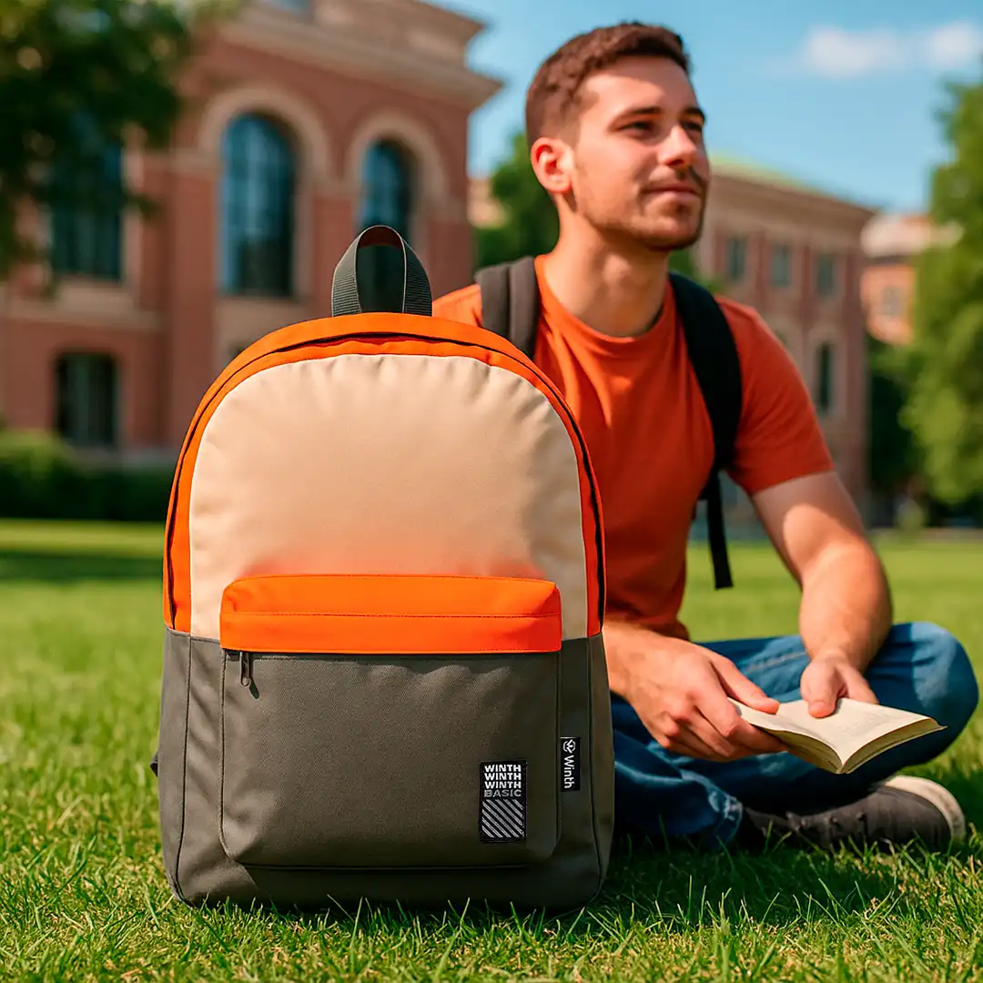 MOCHILA ADULTO/JUVENIL UNISEX 2 DIVISÕES 46X35CM CINZA