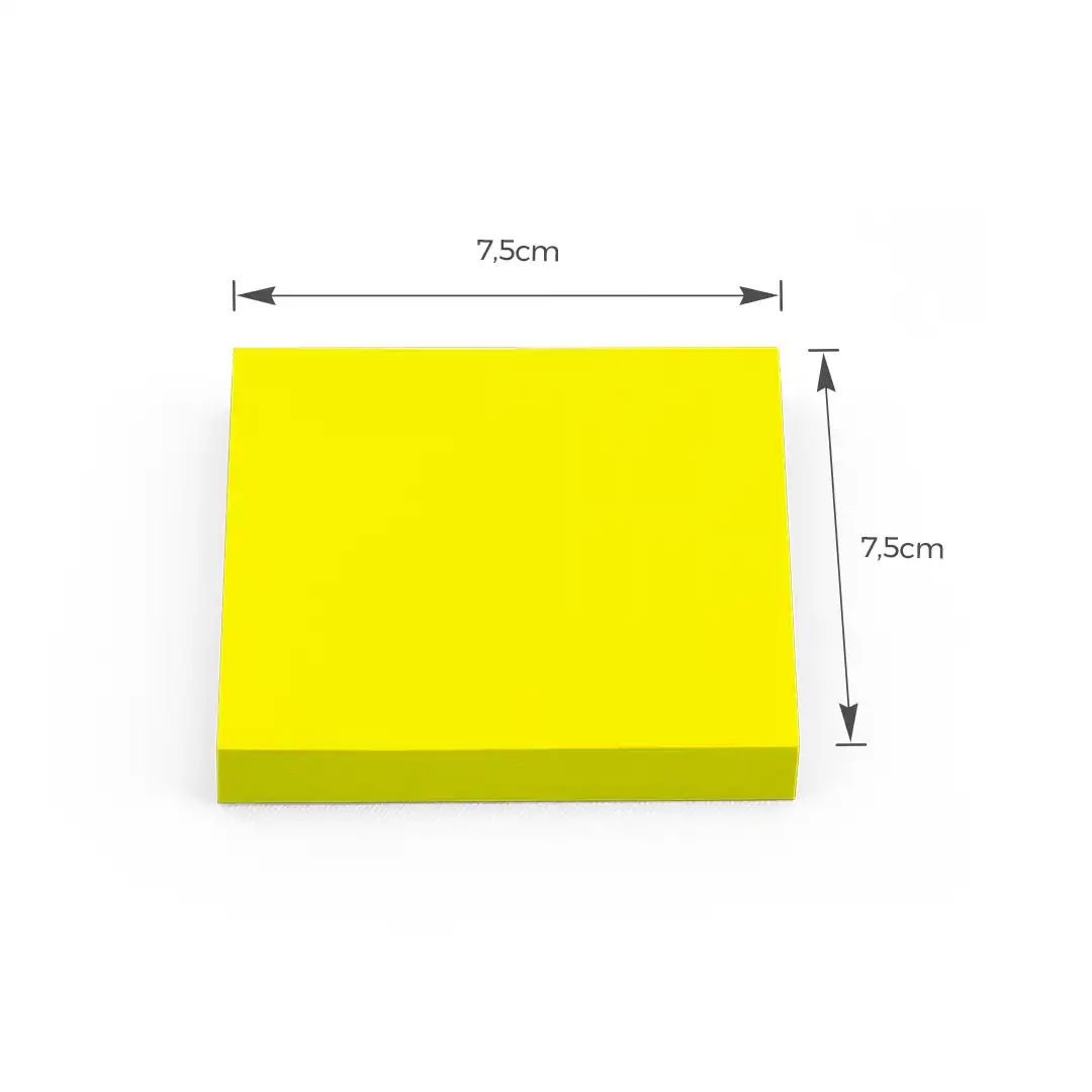 BLOCO DE NOTAS AUTOADESIVO QUADRADO 7,5CM X 7,5CM – AMARELO