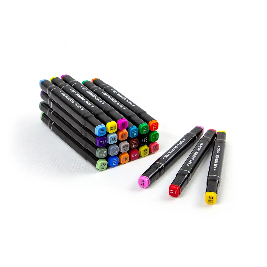 KIT DE CANETINHAS ARTÍSTICAS DUPLA PONTA 24 CORES BOBBIE GOODS