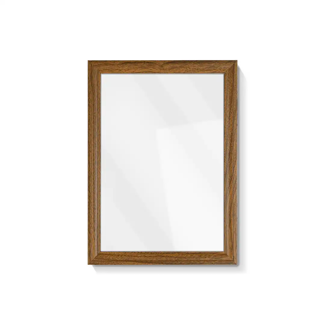 PORTA-RETRATO DECORATIVO A4 EM MDF MARROM ESCURO COM PROTEÇÃO EM PLÁSTICO