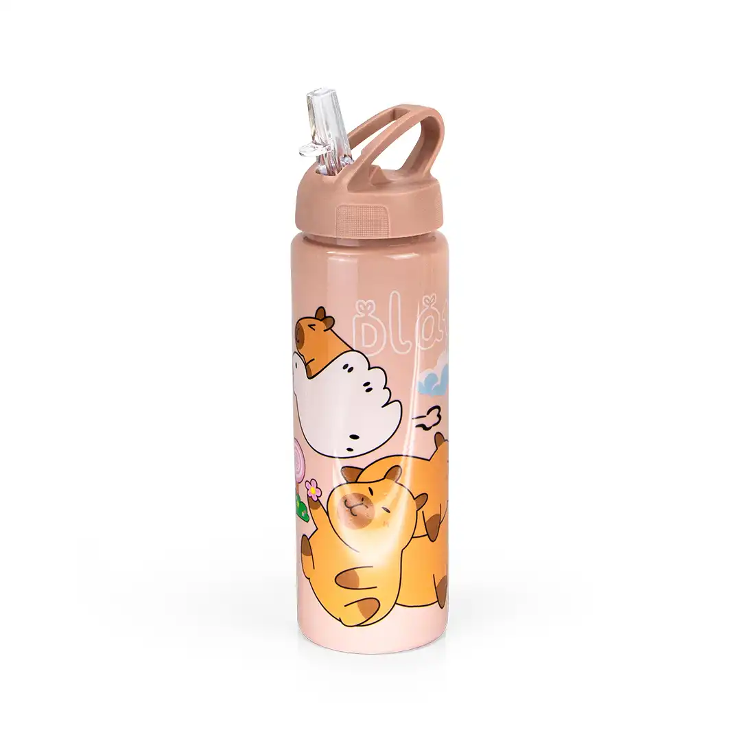 GARRAFA INFANTIL PLÁSTICA CAPIVARA 700ML ROSA 