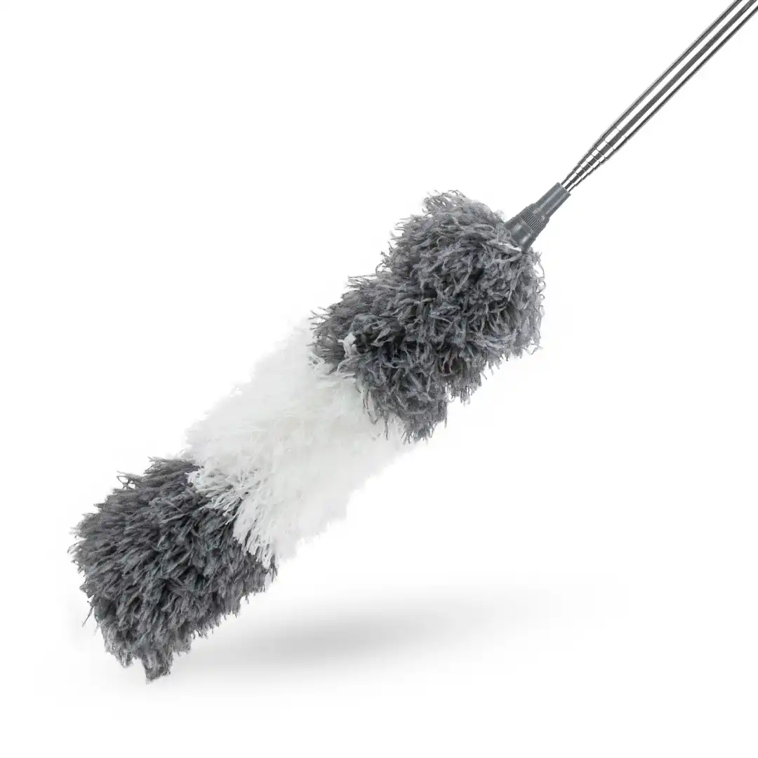 ESPANADOR DE MICROFIBRA EM POLIÉSTER COM CABO EXTENSÍVEL EM PP E INOX – 38CM A 112CM