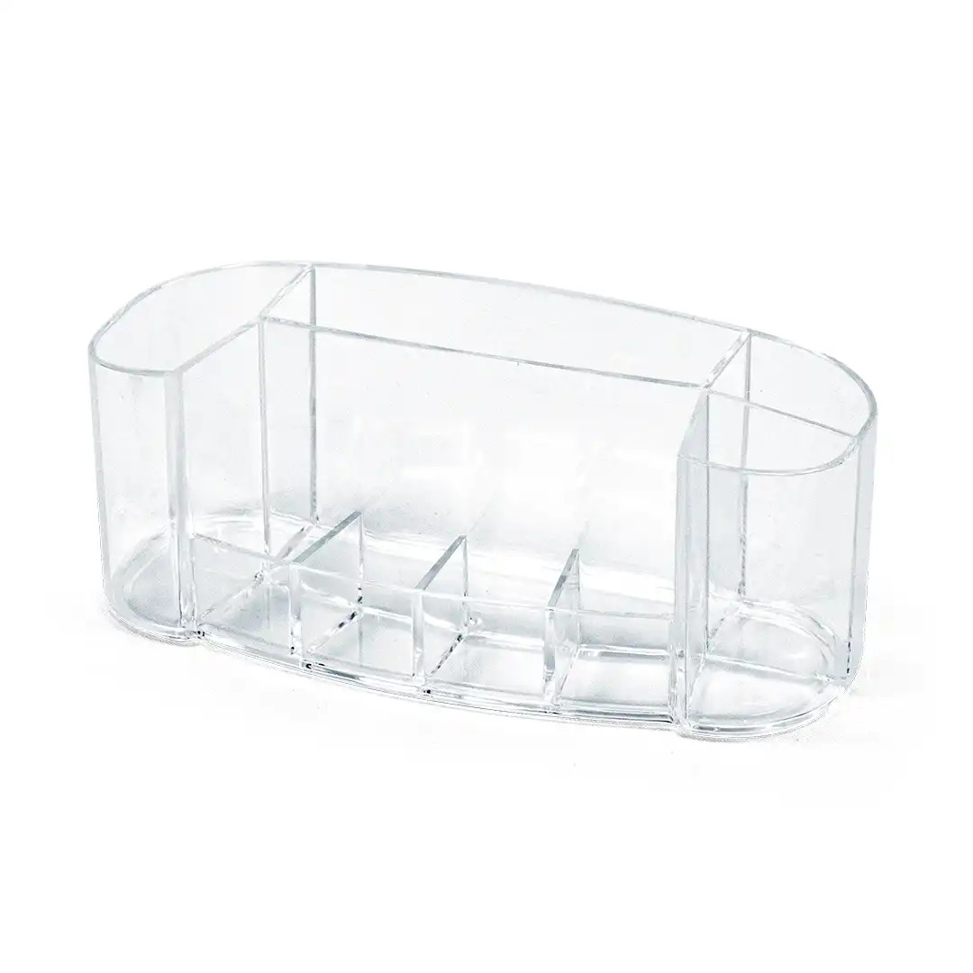 ORGANIZADOR ACRÍLICO MULTIÚSO COM 8 DIVISÓRIAS – TRANSPARENTE E COMPACTO

