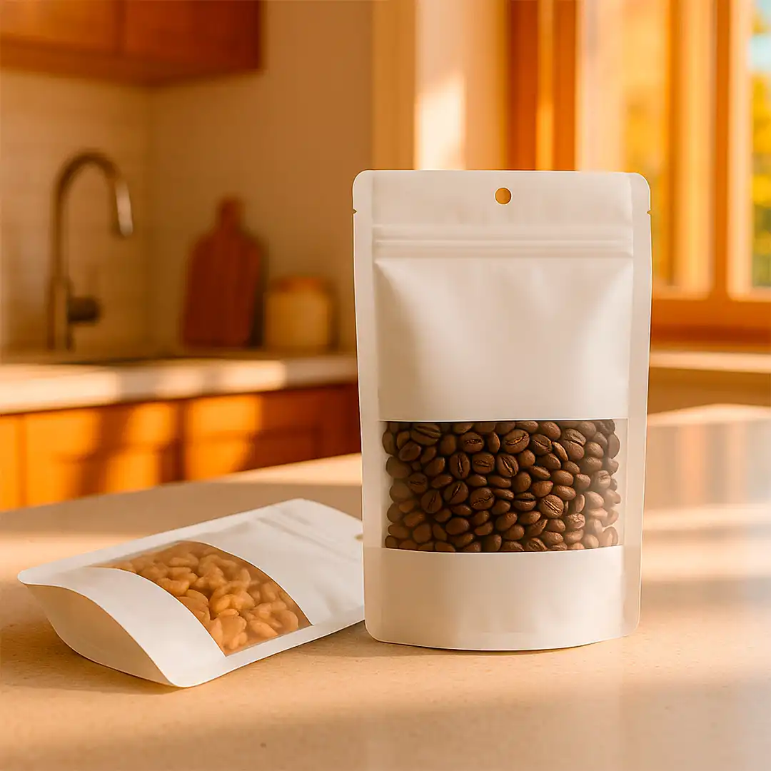 EMBALAGEM DE PLÁSTICO COM VISOR BRANCA – KIT 50 UNIDADES