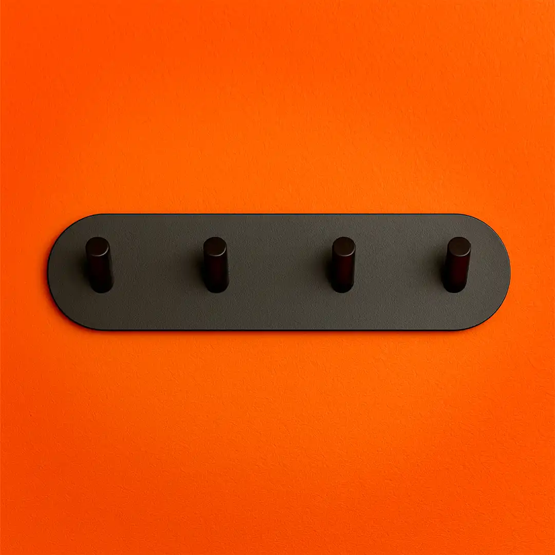 GANCHO QUÁDRUPLO ADESIVO DE FERRO