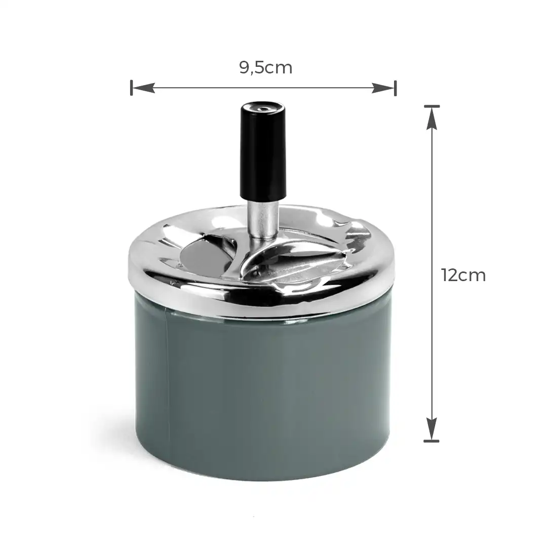 CINZEIRO METÁLICO COM RESERVATÓRIO E FECHAMENTO AUTOMÁTICO - 9,5X12CM