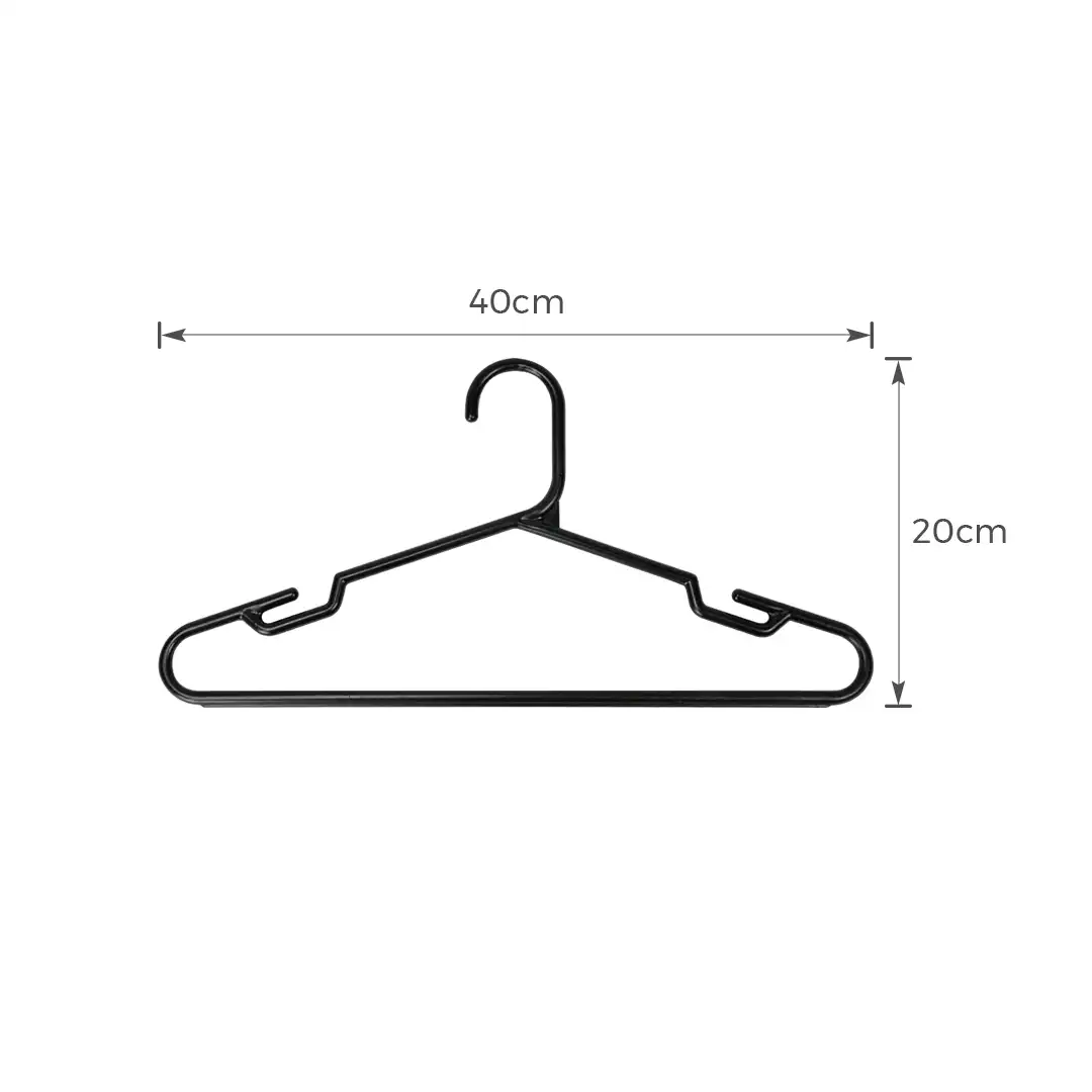 CABIDE ADULTO REFORÇADO PRETO – KIT COM 12 UNIDADES 40CM RESISTENTE