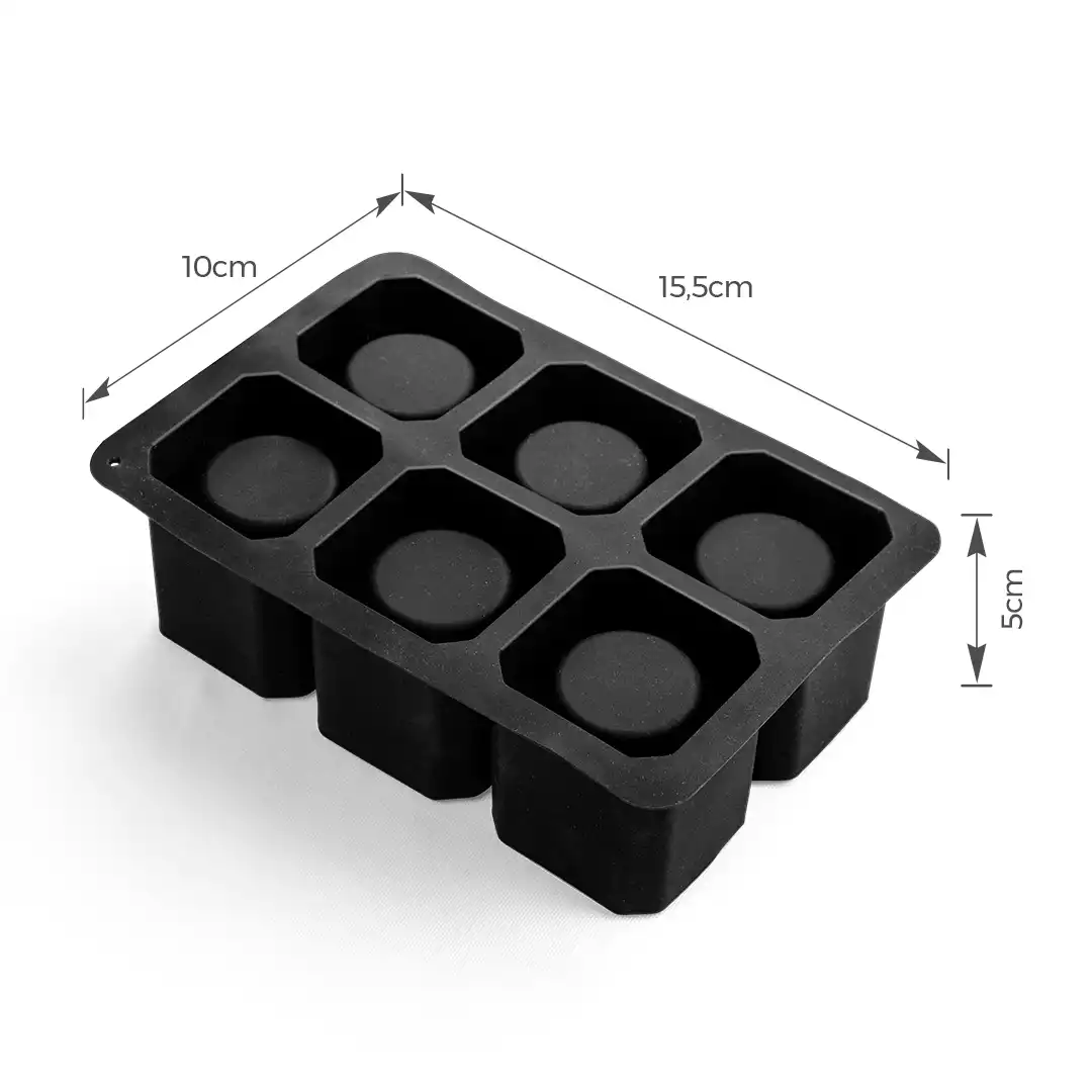 FORMA DE GELO EM SILICONE PARA 6 CUBOS GRANDES – 15,5 CM