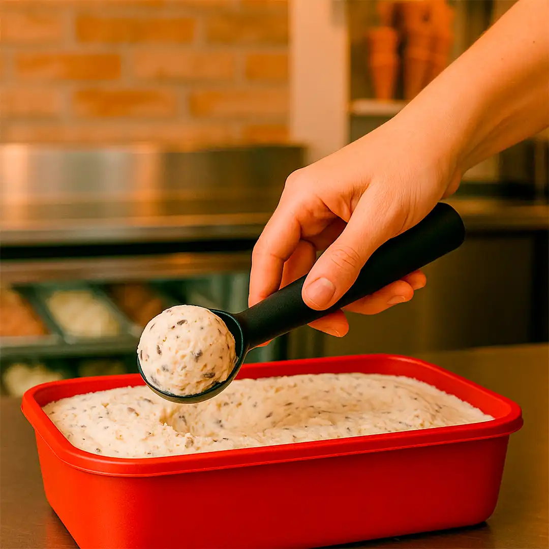 PEGADOR DE SORVETE EM ALUMÍNIO PRETO 18,5CM