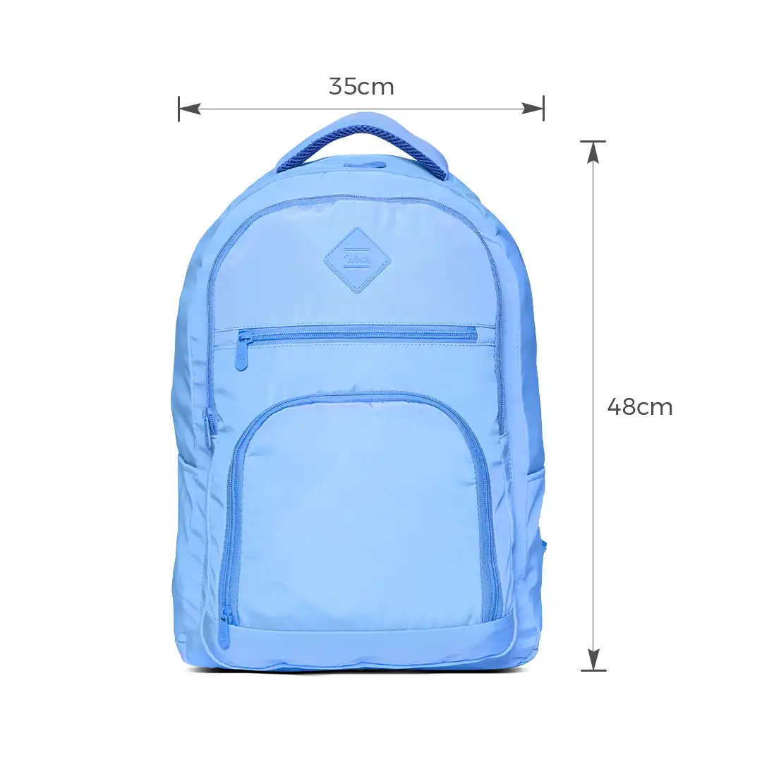 MOCHILA DE TECIDO COM 2 BOLSOS 48X35CM AZUL