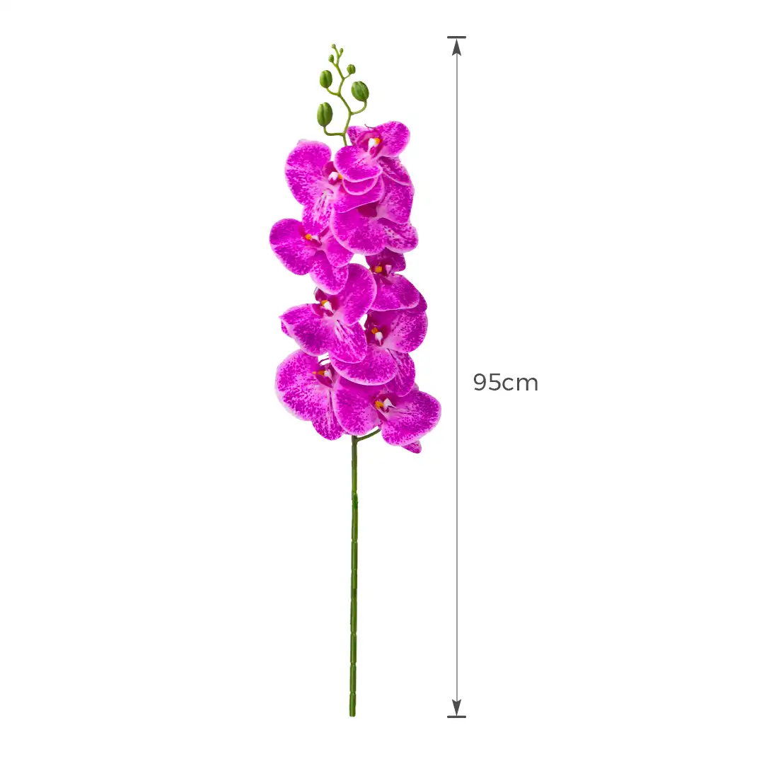 HASTE FLOR ARTIFICIAL ORQUÍDEA ROSA EM PLÁSTICO COM 95CM DE ALTURA