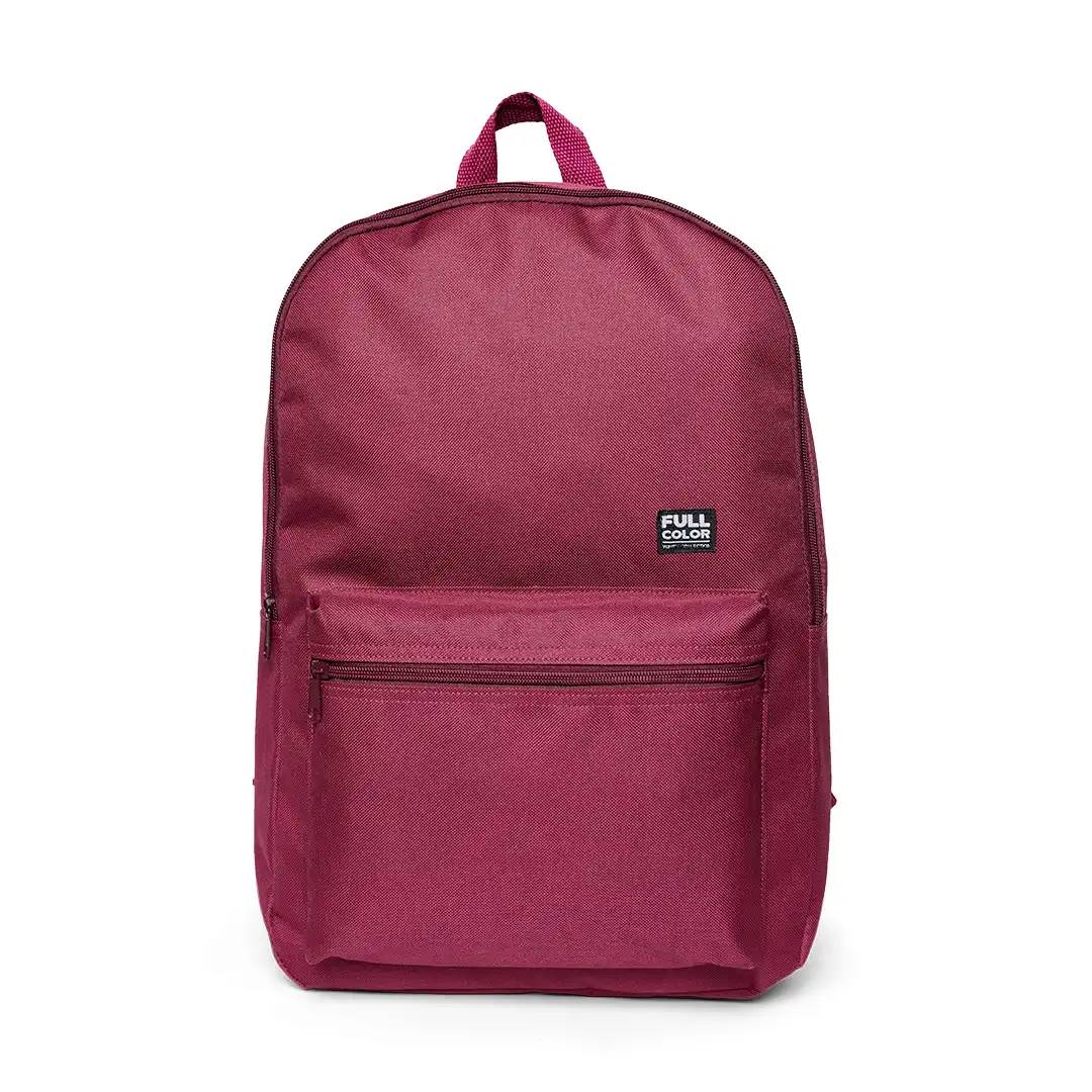 MOCHILA ESCOLAR SIMPLES EM POLIÉSTER 2 BOLSOS 45CM X 30CM - VINHO