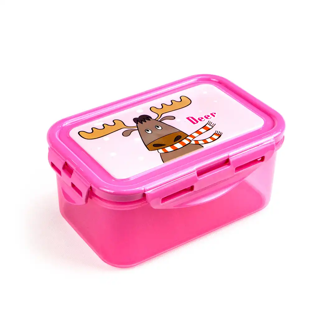POTE LANCHERINHA INFANTIL RETÂNGULO COM TRAVA – 5 CORES SORTIDAS