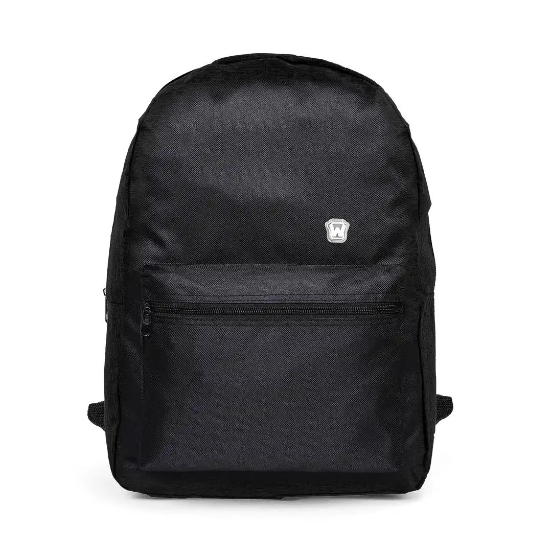 MOCHILA ESCOLAR EM POLIÉSTER 2 BOLSOS 39X29CM PRETO