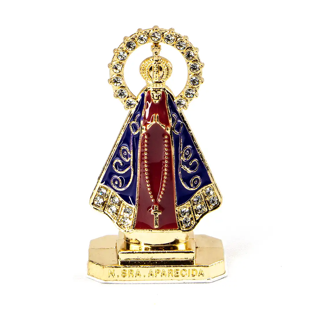IMAGEM NOSSA SENHORA APARECIDA DOURADA ADESIVA EM FERRO – KIT 12 UNIDADES