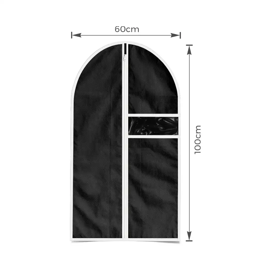CAPA PROTETORA PARA ROUPAS COM VISOR EM TNT PRETO CLINK 60x100CM