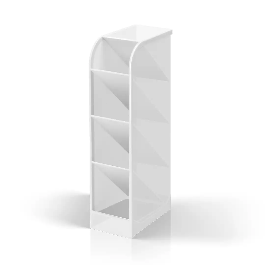 ORGANIZADOR MULTIUSO DE MESA EM PLÁSTICO BRANCO COM 4 DIVISÓRIAS
