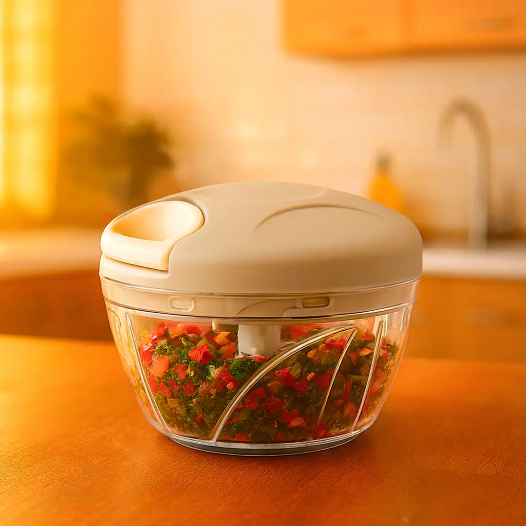 PROCESSADOR MANUAL DE ALIMENTOS MULTIFUNCIONAL CINZA 13CM