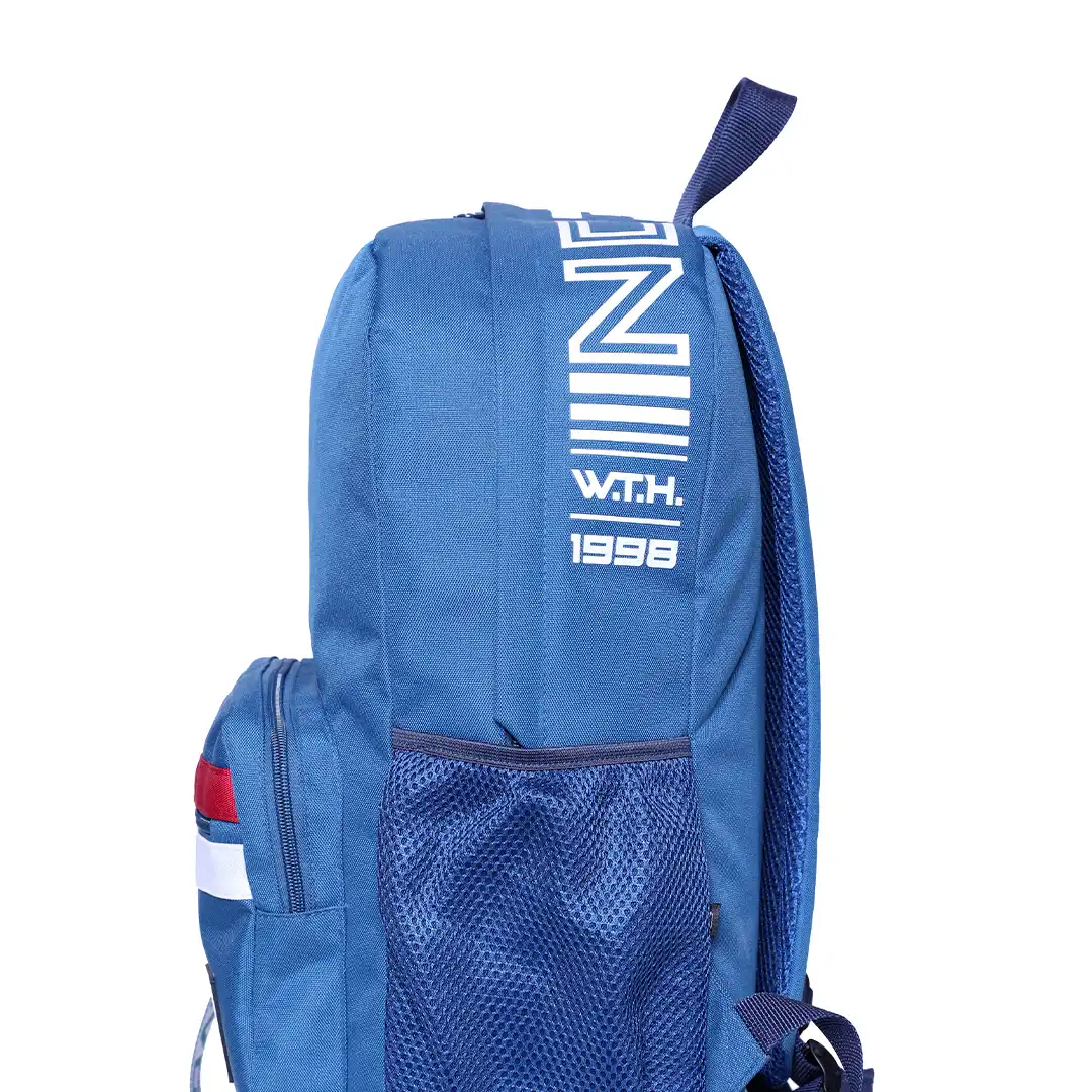 MOCHILA DE TECIDO COM 3 BOLSOS 46X36CM AZUL