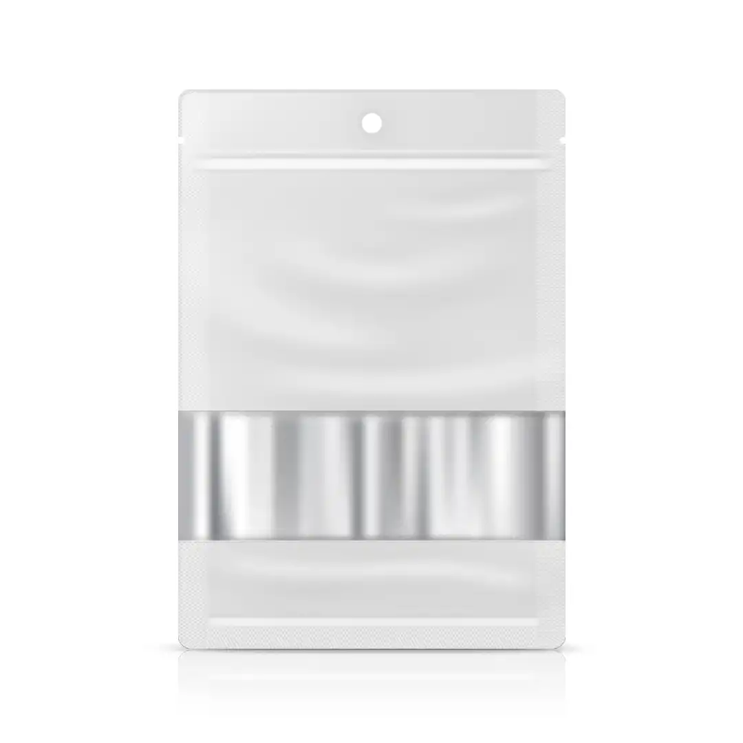 EMBALAGEM DE PLÁSTICO COM VISOR BRANCA – KIT 50 UNIDADES