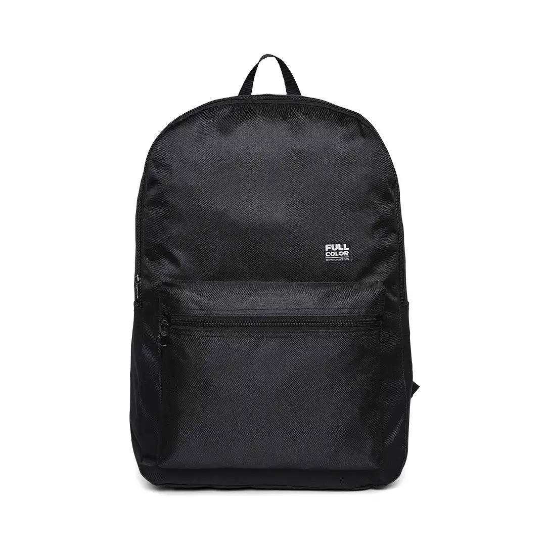 MOCHILA ESCOLAR SIMPLES EM POLIÉSTER PRETA 2 BOLSOS 45CM X 30CM