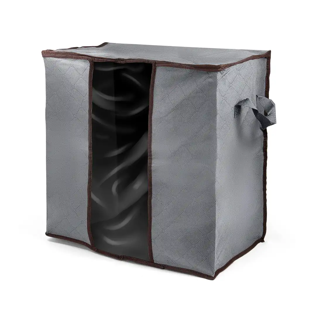 ORGANIZADOR DE ROUPAS E COBERTORES DOBRÁVEL COM VISOR – 48x49x28CM