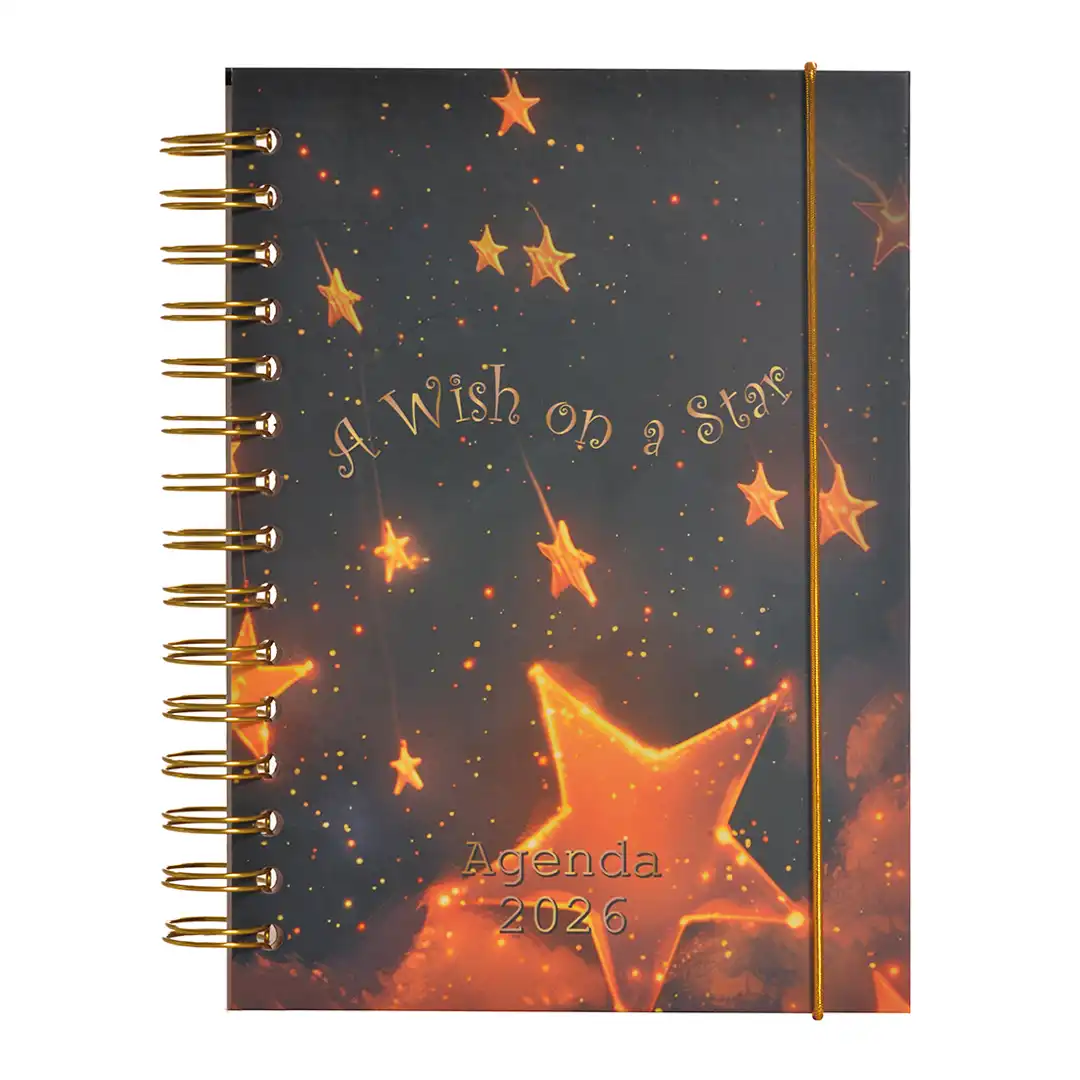 AGENDA ESPIRAL 2026 COM CAPA DURA E ELÁSTICO 11X15CM – SORTIDAS