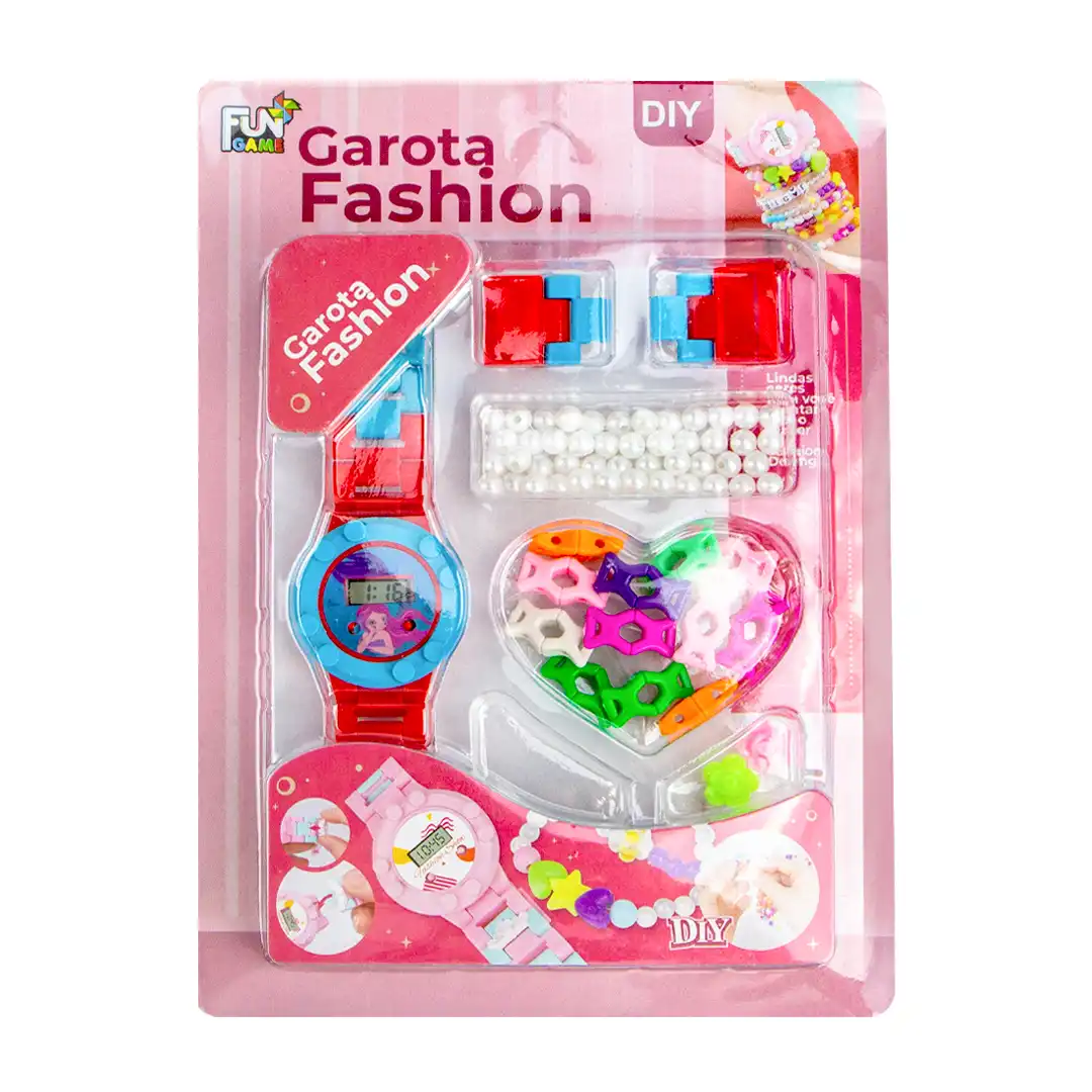 KIT RELÓGIO INFANTIL GAROTA FASHION DIY