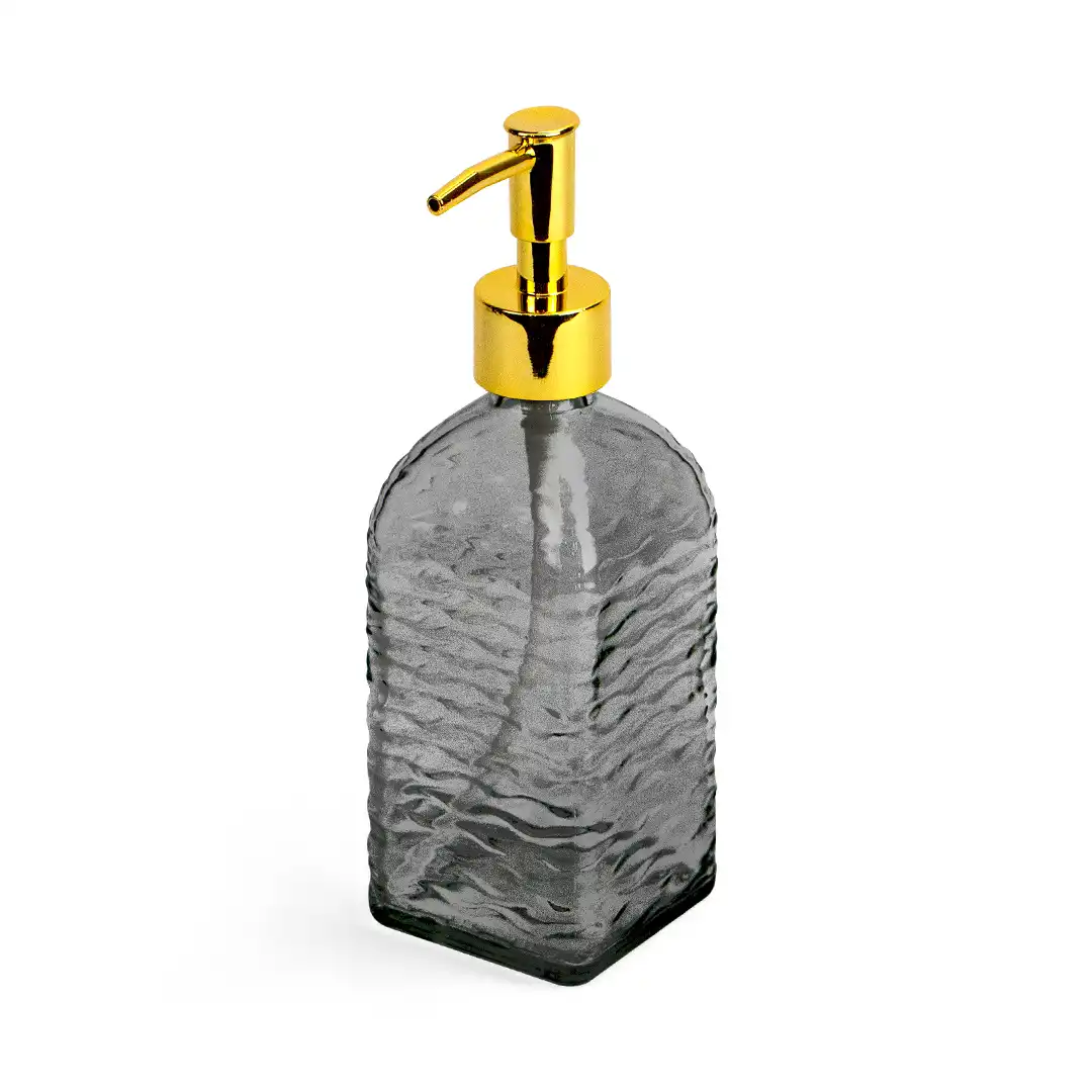 DISPENSER DE SABONETE LÍQUIDO EM VIDRO COM BICO PUMP DOURADO COLORIDO - SORTIDO