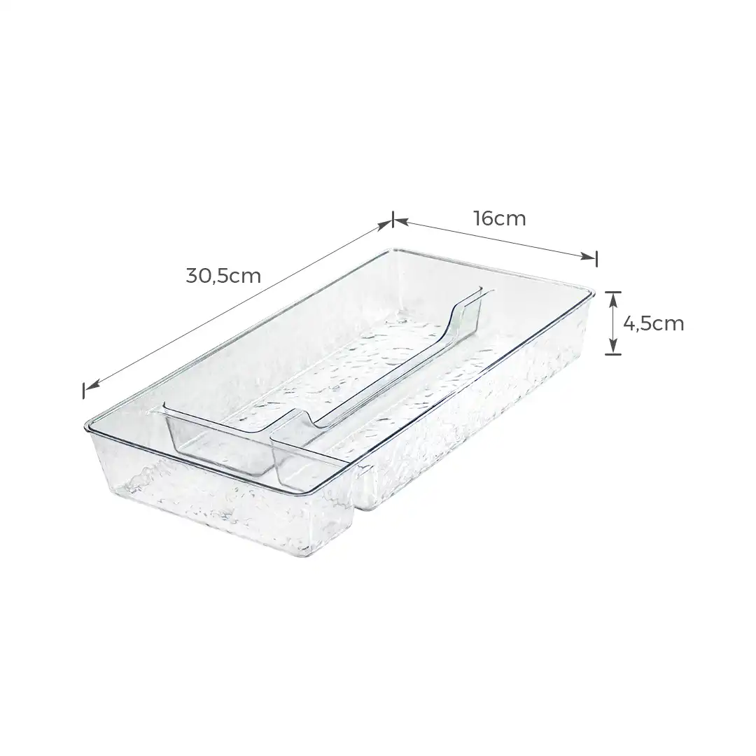 ORGANIZADOR RETANGULAR MULTIUSO PLÁSTICO TRANSPARENTE 30,5CM