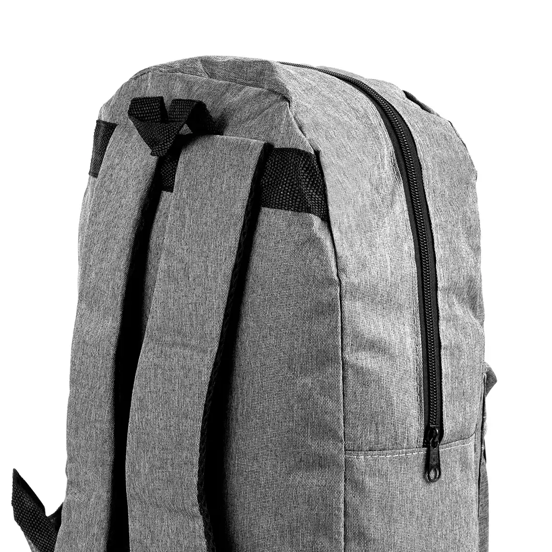 MOCHILA ESCOLAR EM POLIÉSTER 2 BOLSOS 39X29CM CINZA