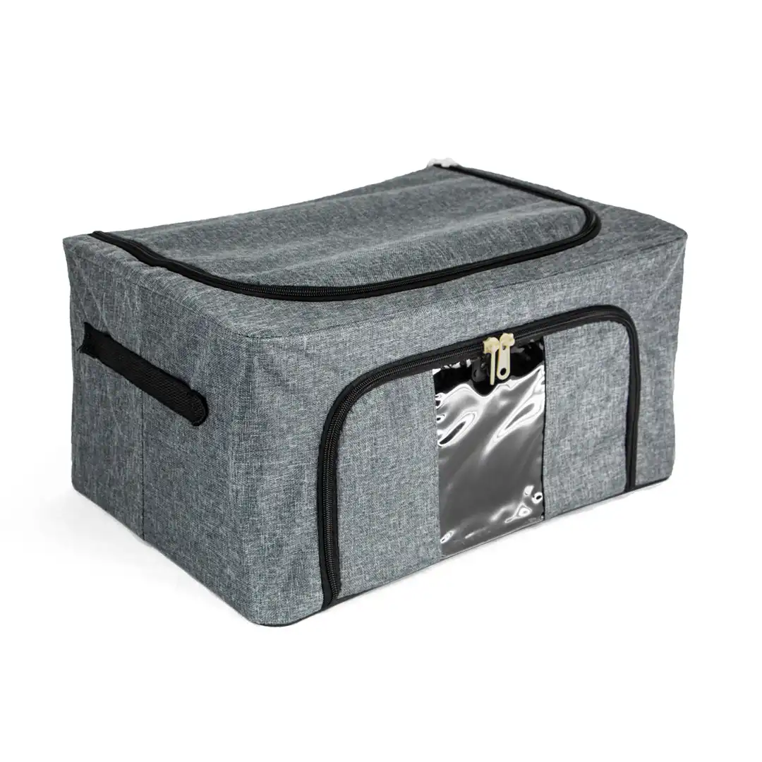 CESTO ORGANIZADOR DOBRÁVEL MULTIUSO DE TECIDO COM VISOR - 20 LITROS