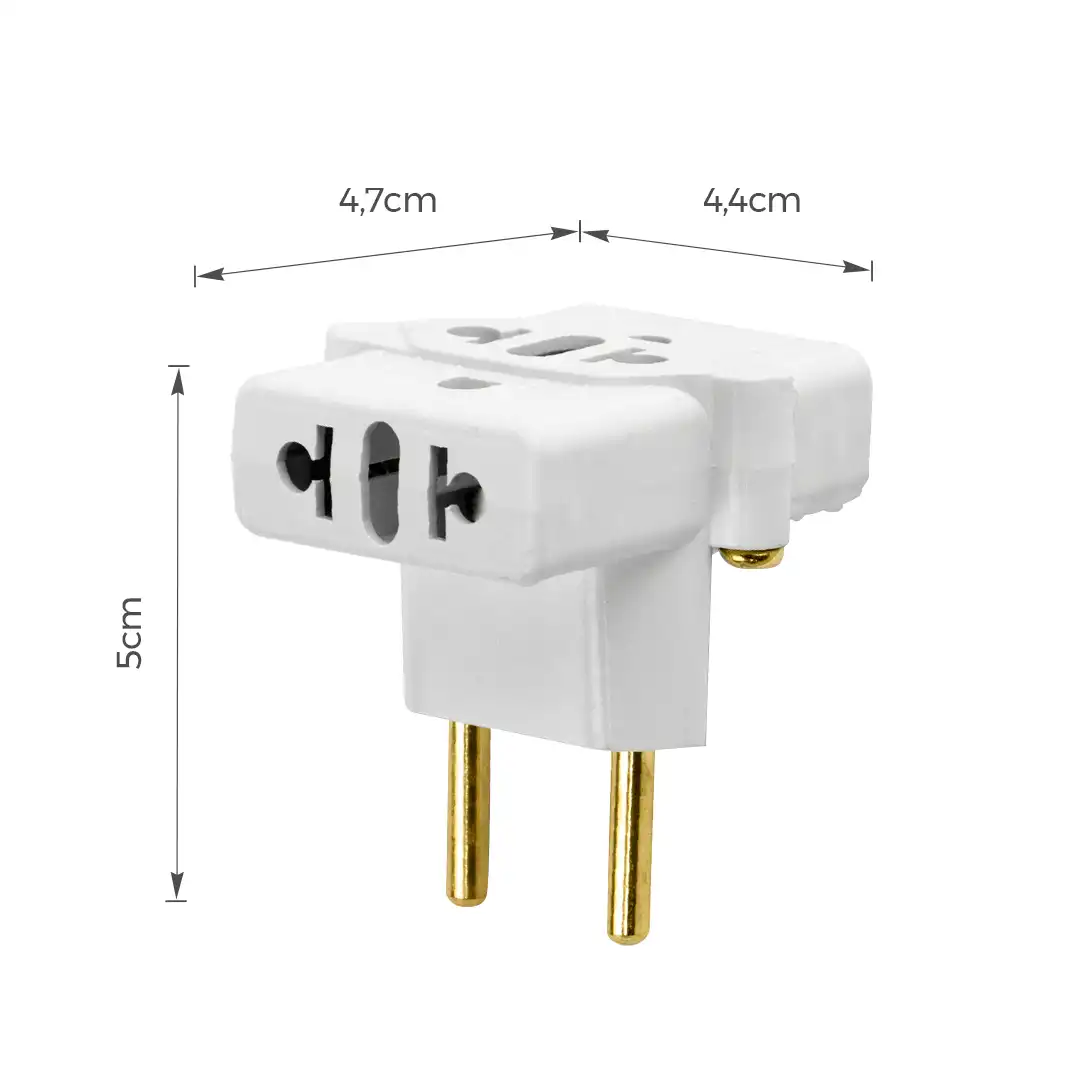 ADAPTADOR DE TOMADA T TIPO UNIVERSAL 3 SAÍDAS