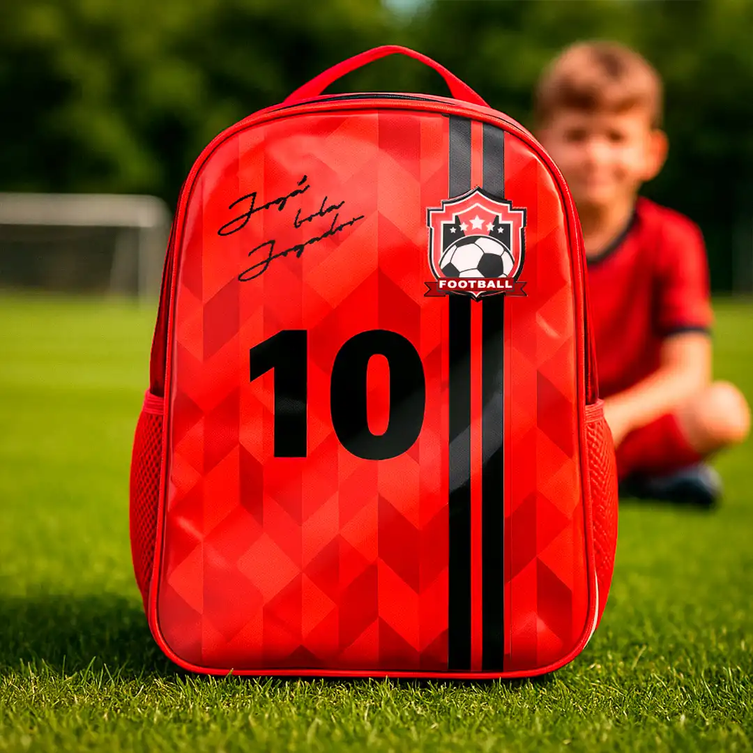 MOCHILA INFANTIL FUTEBOL 1 DIVISÃO 46X36CM VERMELHO
