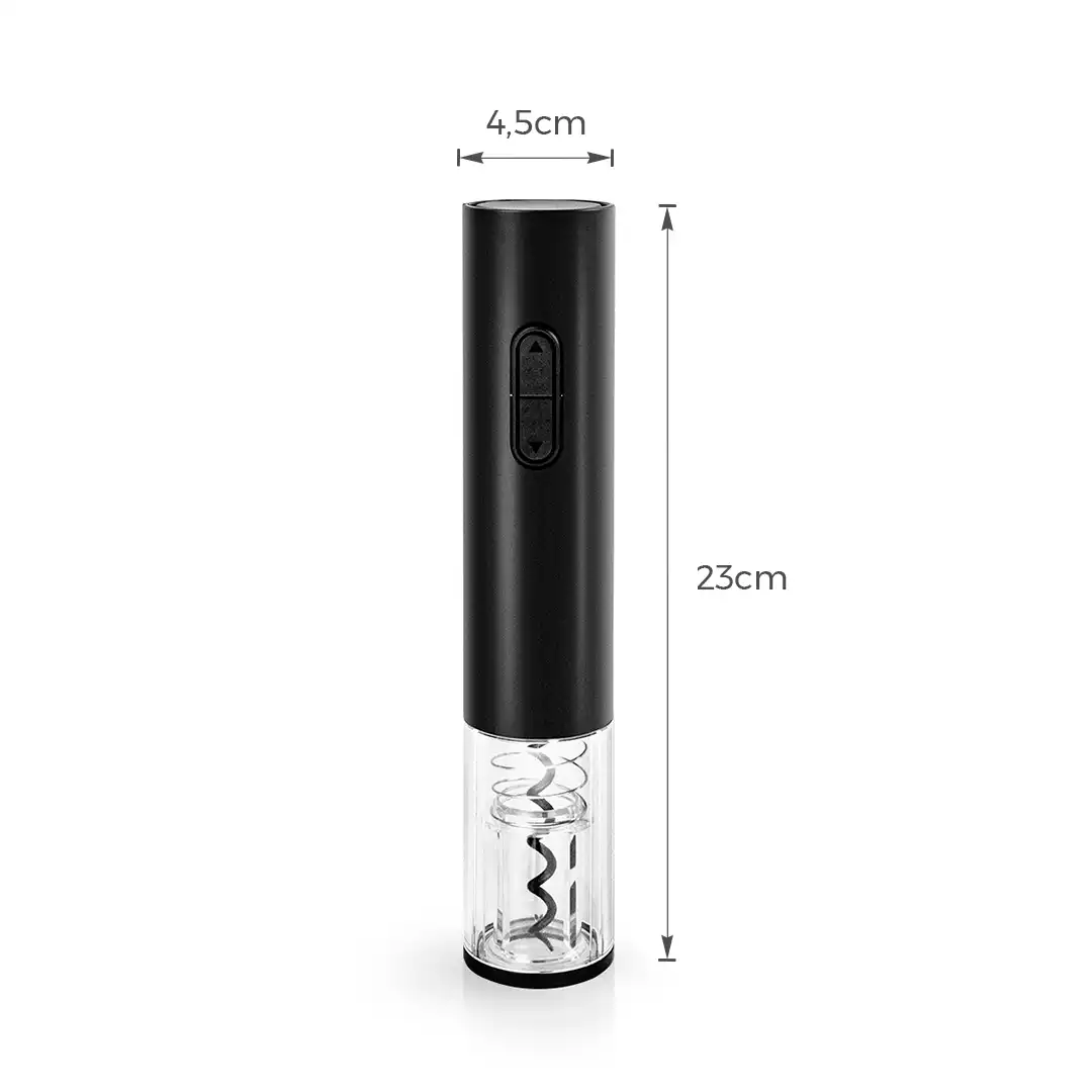 ABRIDOR DE VINHO ELÉTRICO AUTOMÁTICO KIT COM 4 PEÇAS – PRETO