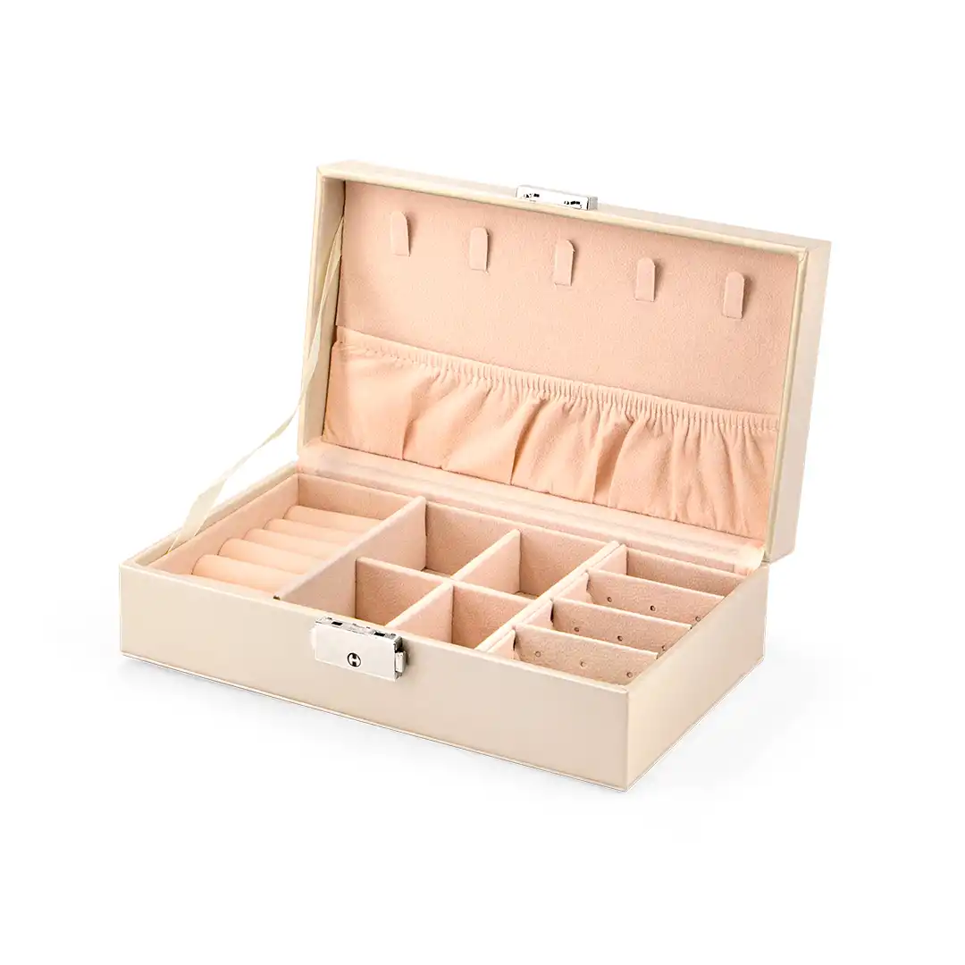 PORTA JOIAS ORGANIZADOR EM COURO ACETINADO – ELEGANTE E COMPACTO