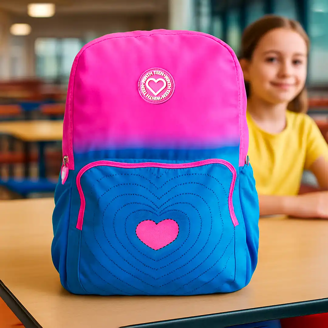 MOCHILA UNISEX ADULTO/INFANTIL 2 DIVISÕES 43X34CM AZUL