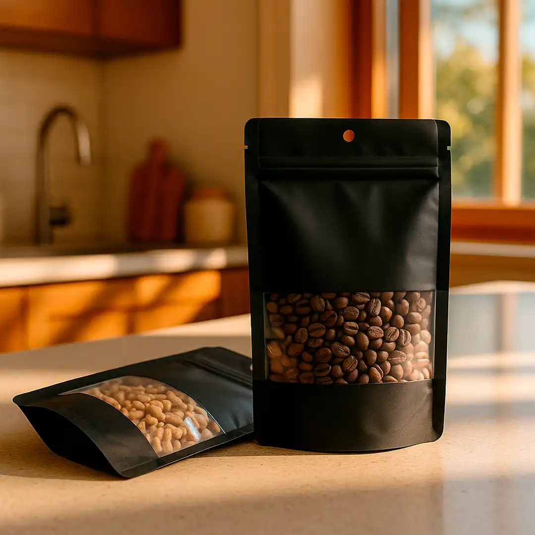 EMBALAGEM DE PLÁSTICO COM VISOR PRETO – KIT 50 UNIDADES